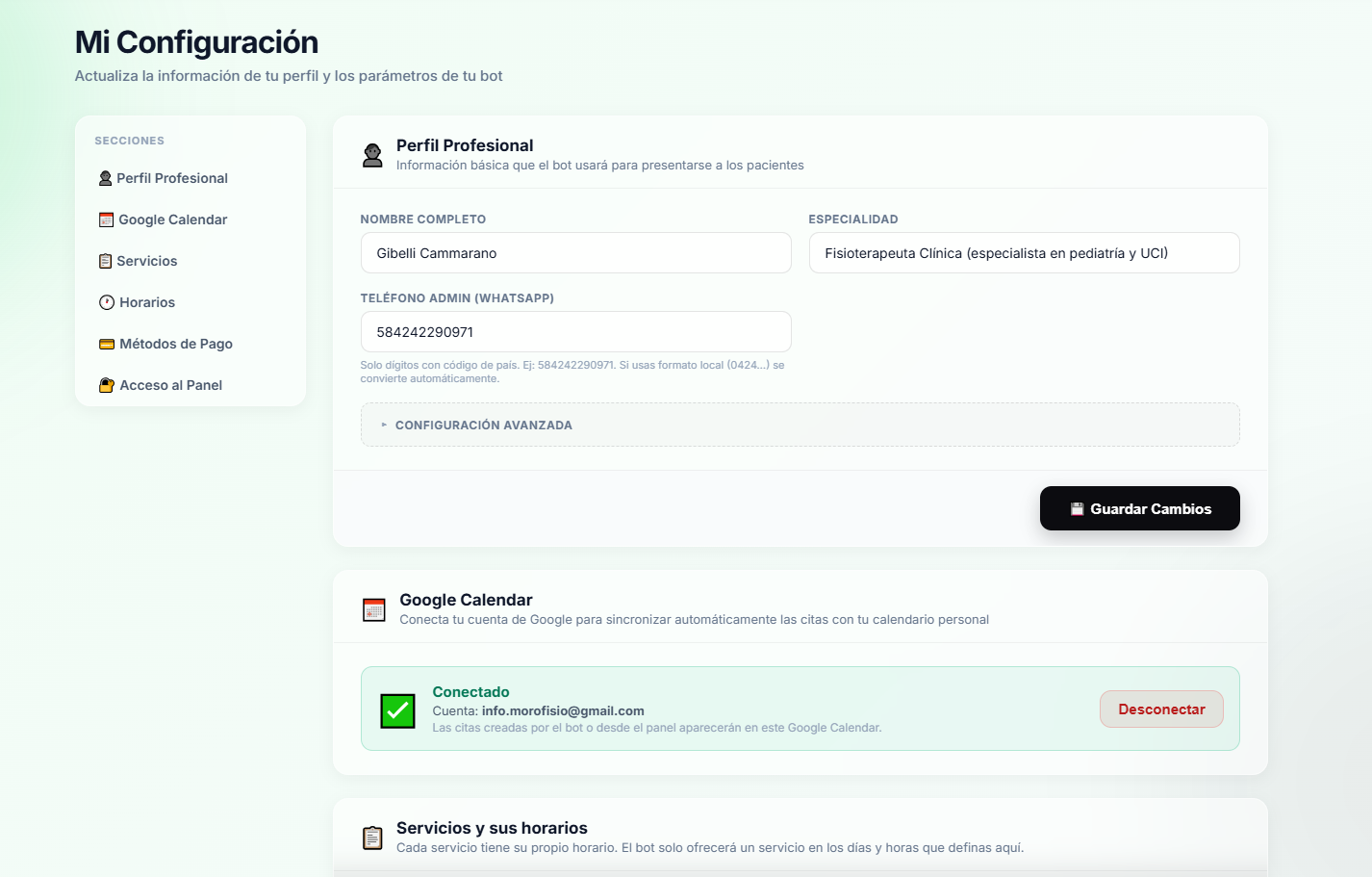 Captura de configuraciones DateO